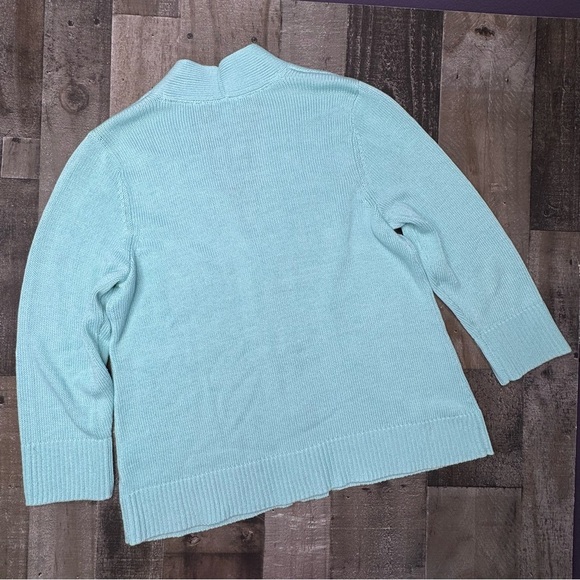 J. Jill Mint Green Cardigan Sweater V-Neck Knit - Picture 6 of 11